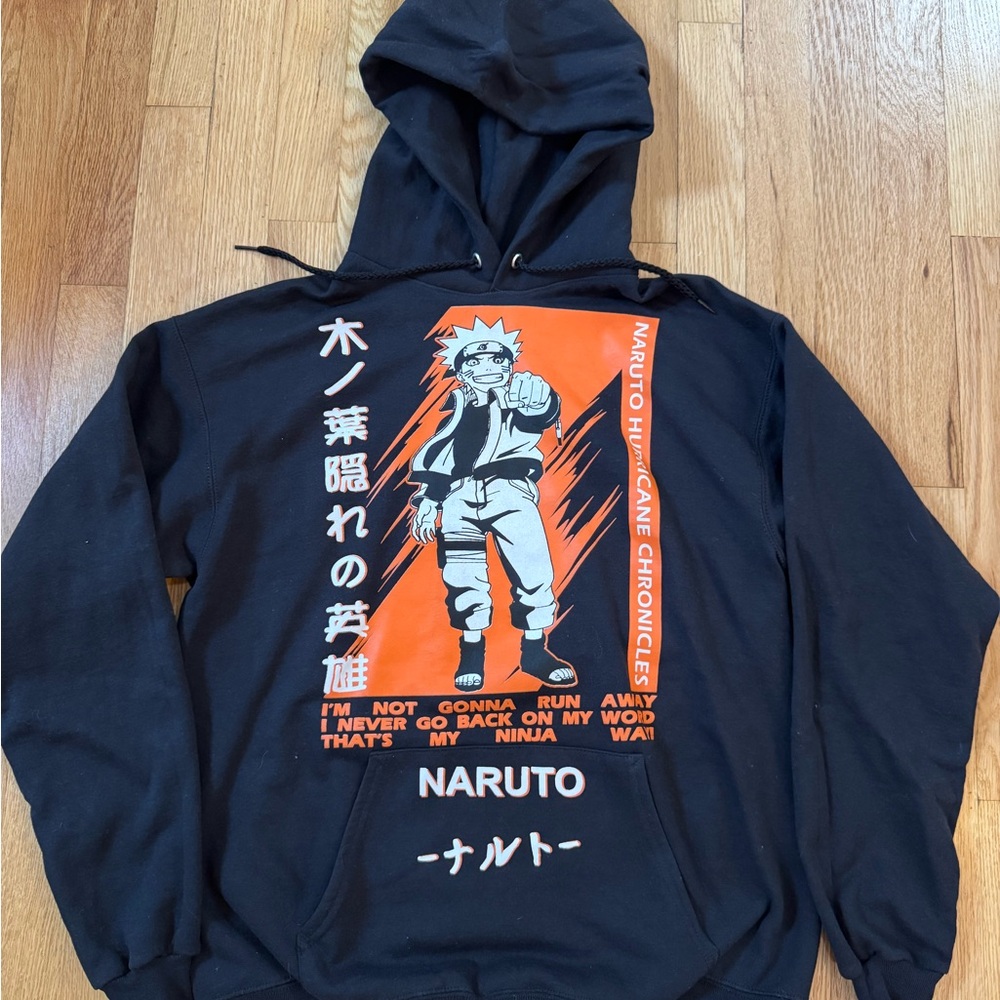 Hanes Black Naruto Graphic Hoodie